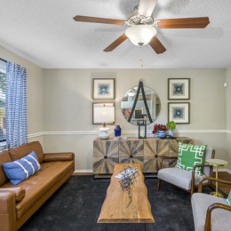 living area with easy access to other rooms